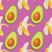 gewoon avocado en banaan naadloos ontwerp vector