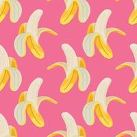 gewoon schattig bananen naadloos patroon op roze achtergrond vector