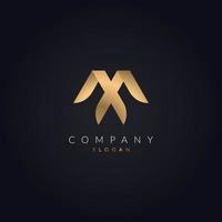 creatief logo-ontwerp met letter m, elegant alfabet m luxe vector