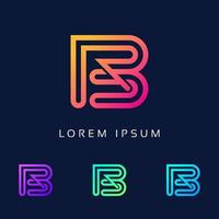 kleurrijk br rb minimaal letterlogo-ontwerp. typografie lettertype br creatieve vector moderne pictogram monogram.
