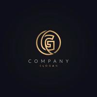 logo g-ontwerp door gouden kleurbrief. cirkelvorm met alfabet g pictogram monogram vectorafbeelding vector