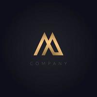 gouden letter m luxe logo monogram logo pictogrammalplaatje. vector