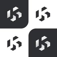 eerste logo k brief ontwerp, k alfabet creatieve moderne unieke vector iconen sjabloon zwart-witte kleur.