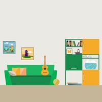 bank bank bankstel bed salon woonkamer interieur pictogram element patroon achtergrond. vector