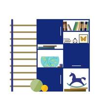 interieur meubels minimalistische grappige cartoon decoratie kaart achtergrond sjabloon vector