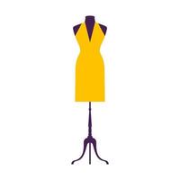 jurk op etalagepop model. platte jurk symbool silhouet. feestkleding stijl fasion ontwerp pictogrammalplaatje vector