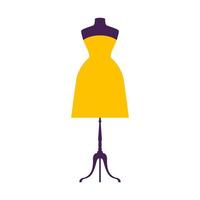 jurk op etalagepop model. platte jurk symbool silhouet. feestkleding stijl fasion ontwerp pictogrammalplaatje vector