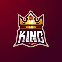 kroon koning mascot logo ontwerp vector met moderne illustratie concept stijl voor badge, embleem en t-shirt afdrukken. gouden kroon met juwelen voor e-sport team