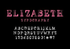 ouderwets serif-lettertype met een grove opdruk. vectorlettertypen voor typografie, titels, logo's en meer vector