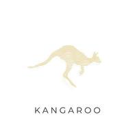 illustratie logo set gele lijnen die een kangoeroe vormen vector