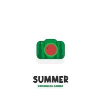 zomer watermeloen camera illustratie logo vector