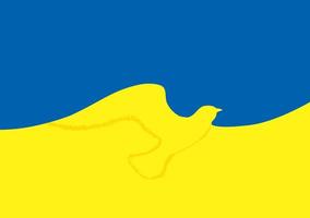 Oekraïense vlag met het symbool van de vredesduif. blijf bij het vredespictogram. vlag van oekraïne met de vorm van een vredesduif. het concept van geen oorlog, vrede in oekraïne. vector