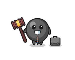 illustratie van kommasymbool mascotte als advocaat vector