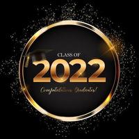klasse van 2022 gefeliciteerd afgestudeerden wenskaart. vector illustratie