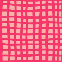 roze vector tafelkleed patroon. roze geruit vectorpatroon. hand tekenen tafelkleed textuur. vectorillustratie.