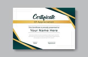 certificaat goud waardering prestatie sjabloon onderscheiding prestatie schoon creatief certificaat erkenning excellentie certificaat grens voltooiing sjabloon certificaat ontwerpsjabloon vector