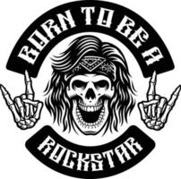 rocker schedel vectorillustratie vector