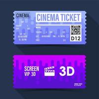 bioscoopkaartje. paarse thema-elementsjabloon voor ontwerp. vector illustratie