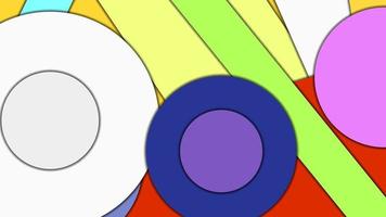 abstracte geometrische kleurrijke vectorachtergrond in materiaalontwerpstijl met concentrische cirkels en gedraaide rechthoeken met schaduwen, die gesneden papier imiteren. vector