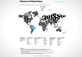 Eenvoudige World Map Website Vector Sjabloon