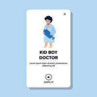 jongen jongen dokter droom van toekomstig beroep vector