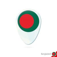 Bangladesh vlag locatie kaart pin pictogram op witte achtergrond. vector