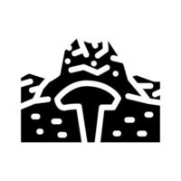 lava koepel glyph pictogram vectorillustratie zwart vector