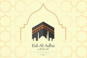 islamitische achtergrond eid al adha mubarak vector