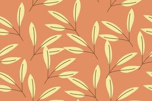 naadloos patroon met veel mooie lange bladeren vector