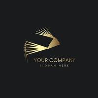 een luxe spinvlieg gouden logo in vector, illustratiesjabloon. universeel lineair vectorlogo-ontwerp vector