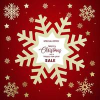 merry christmas speciale aanbieding en verkooppromotie met rode achtergrondbanners vector