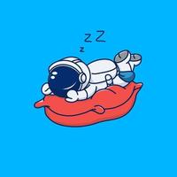 schattig slapend astronaut karakter vector ontwerp