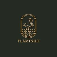 luxe flamingo vogel logo ontwerp vector