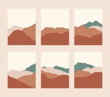 set van abstract boho-landschap vector