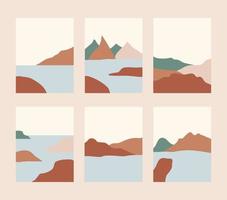 set van abstract boho-landschap vector