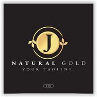 natuur goud letter j logo premium elegante sjabloon vector eps 10