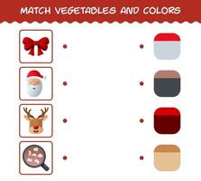 match cartoon kerst en kleuren. bijpassende spel. educatief spel voor kleuters en peuters vector