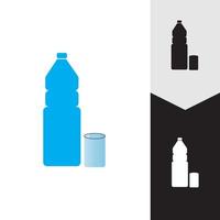 plastic fles en glas vector icon