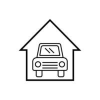 garage, auto in garage, carport pictogram vector