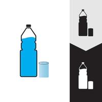 plastic fles en glas vector icon