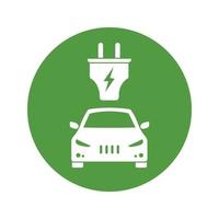 eco electrocar pictogram nul emissie voertuig batterij laadstation teken vector