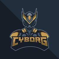 cyborg robot e-sports mascotte-logo. vector illustratie