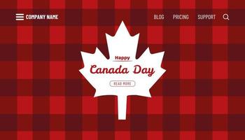 gelukkige dag van Canada poster. 1 juli. vector illustratie bestemmingspagina. Canadese esdoorn bladeren achtergrond.