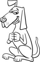 cartoon hond dier karakter kleurboek pagina vector
