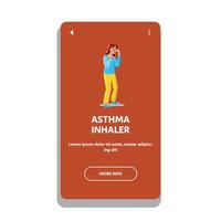astma-inhalator geneeskunde met behulp van vrouw patiënt vector