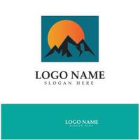 zon berg logo pictogram ontwerp Stock Illustratie vector