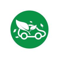 eco auto en elektrische groene auto technologie pictogram logo vector. vector