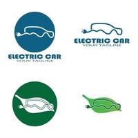 eco auto en elektrische groene auto technologie pictogram logo vector. vector