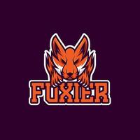 logo hoofd van fox gaming vector