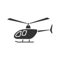 helikopter glyph icoon. silhouet symbool. negatieve ruimte. vector geïsoleerde illustratie